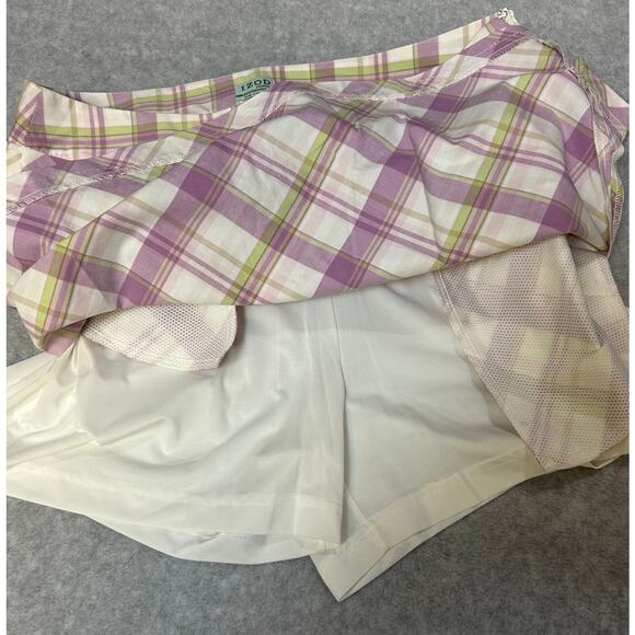 IZOD XFG Golf Skort Mauve Green & White Plaid Womens Size 12 - Picture 5 of 9